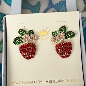 Eye Candy Sparkling Red and Green Berry Earrings